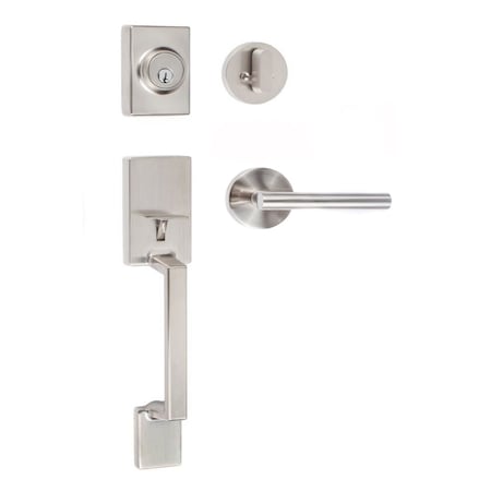 Sure-Loc Hardware Sure-Loc Hardware Stockholm Handleset, Juneau Handleset Trim, Satin Nickel SH507-R-JU 15